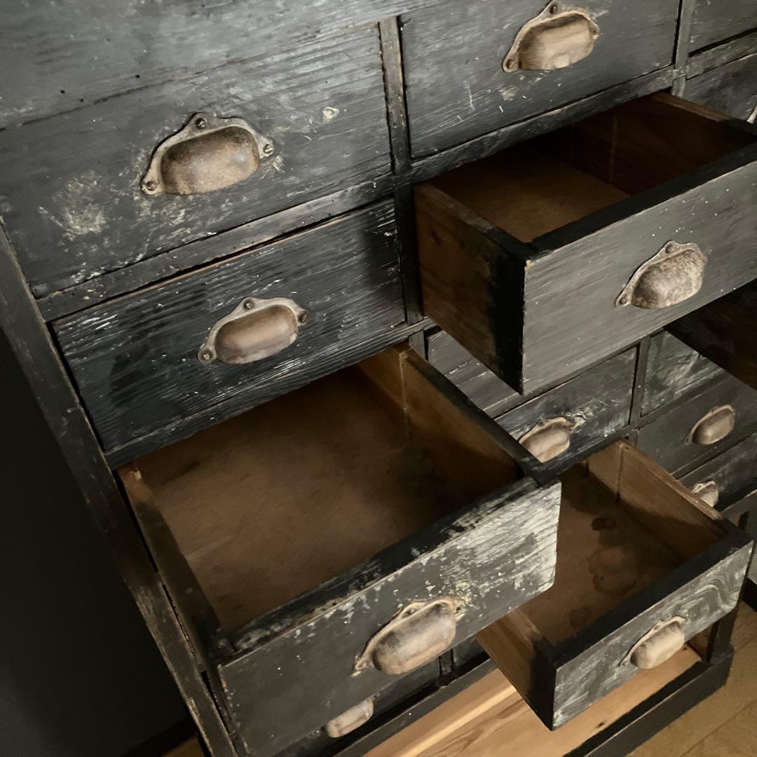 フランス アンティーク シェルフ ウッドラック キャビネット インダストリアル