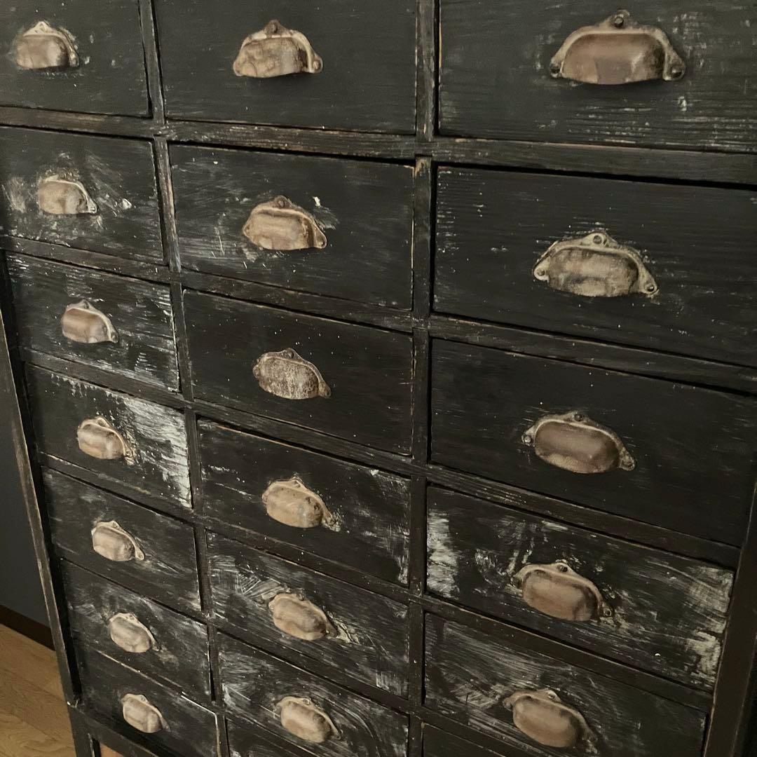 フランス アンティーク シェルフ ウッドラック キャビネット インダストリアル