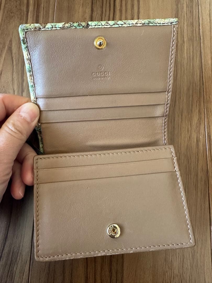 グッチ パイソン GGマーモント 二つ折り コンパクトウォレット