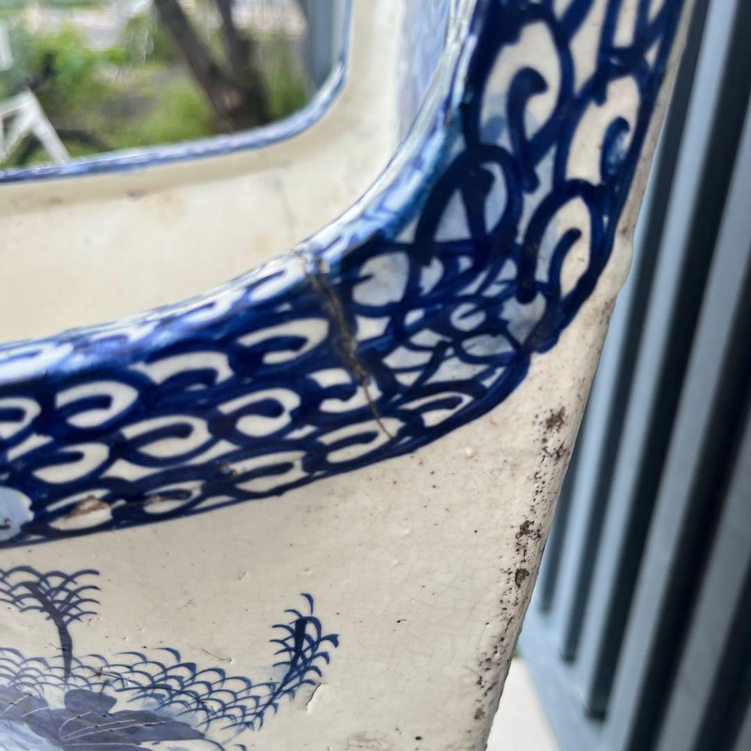 瀬戸本業窯　見立て鉢植え　花器　明治期