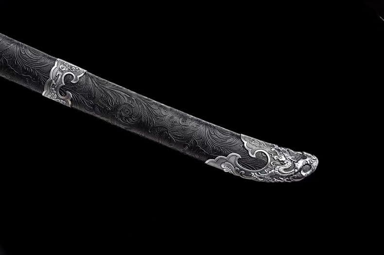 [刺繍春符龍] 繍春刀 牛尾刀 苗刀 手鍛造打 鋼刀 冷兵器 古兵器 両手刀