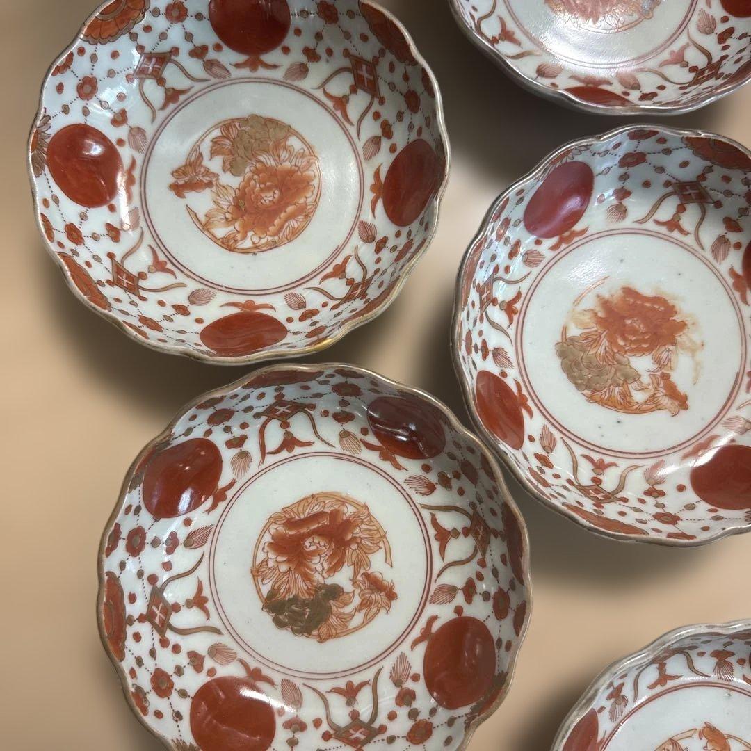 赤玉ようらく　なます皿？　波型陶器皿 10個セット