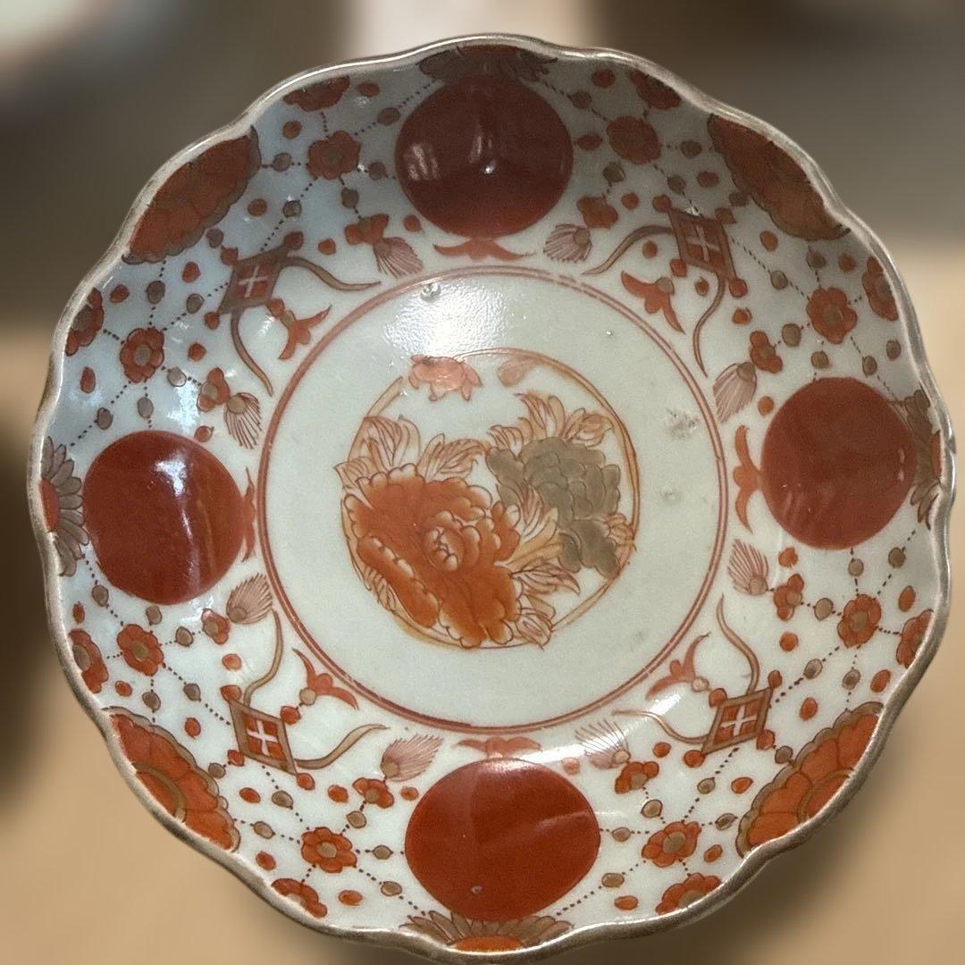 赤玉ようらく　なます皿？　波型陶器皿 10個セット