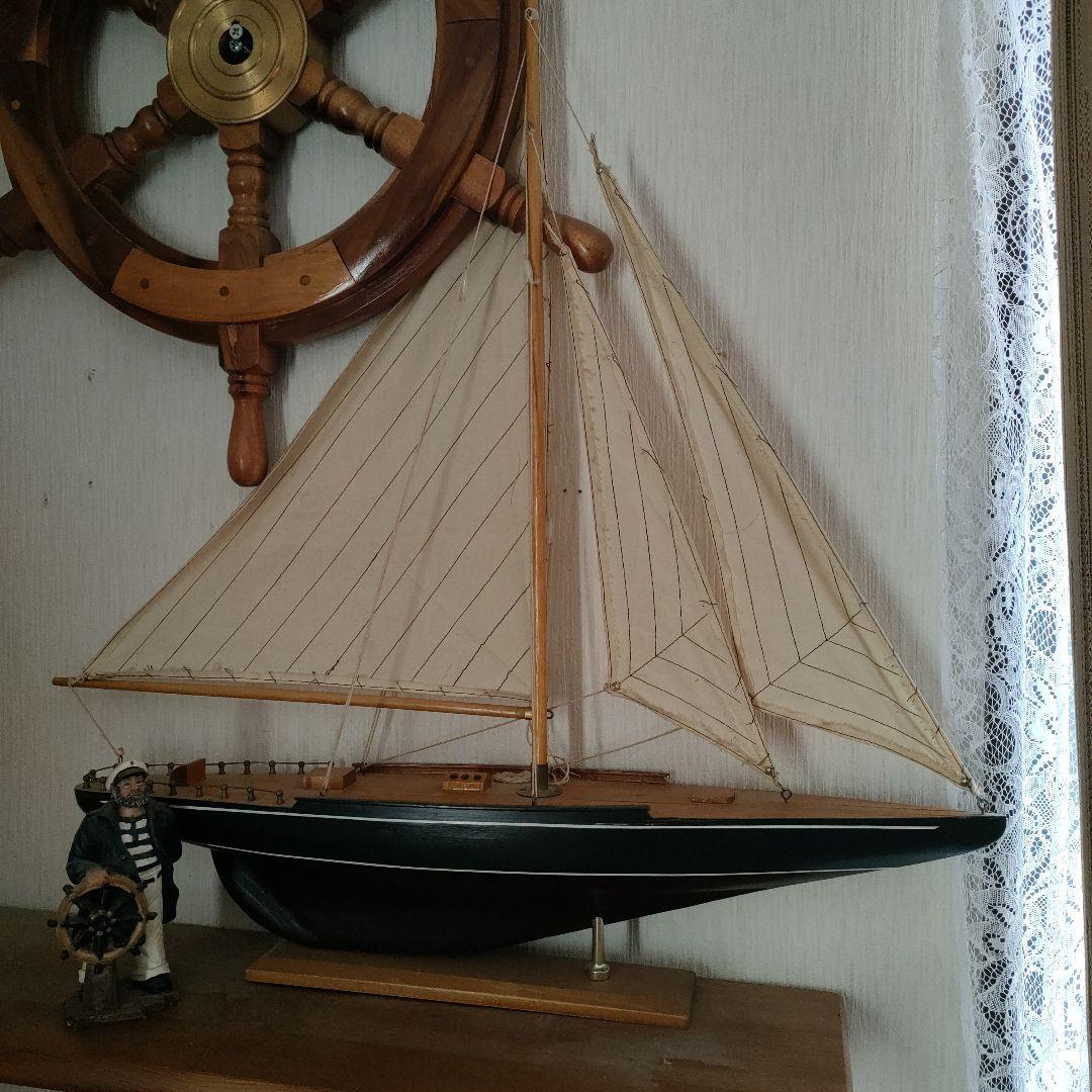 ⭐️ENDEAVOUR 帆船模型エンデバー完成品 船長付き インテリア オブジェ