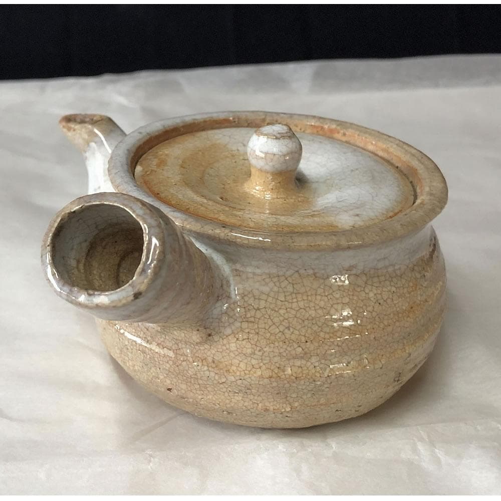 e2935 三輪休雪 萩焼 横手急須 共箱 急須 煎茶急須 煎茶道具 茶道具