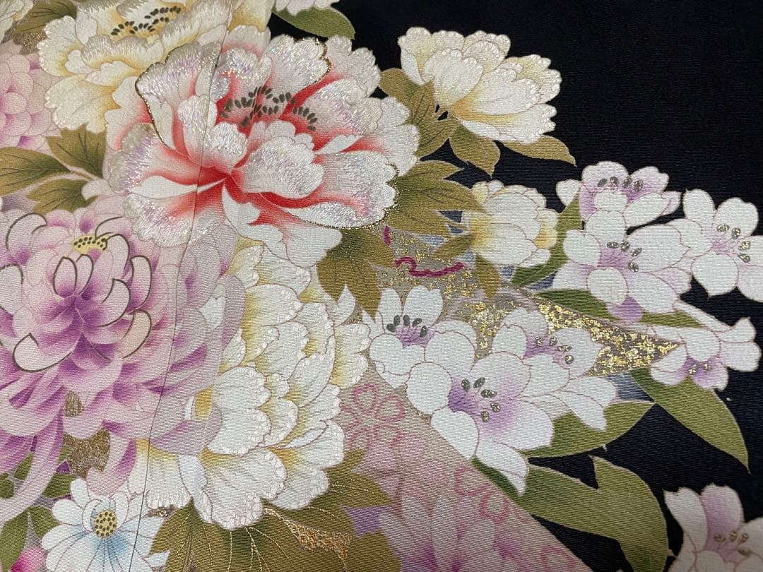 黒留袖 着物リメイク用 素材 ハンドメイド まとめ売り！