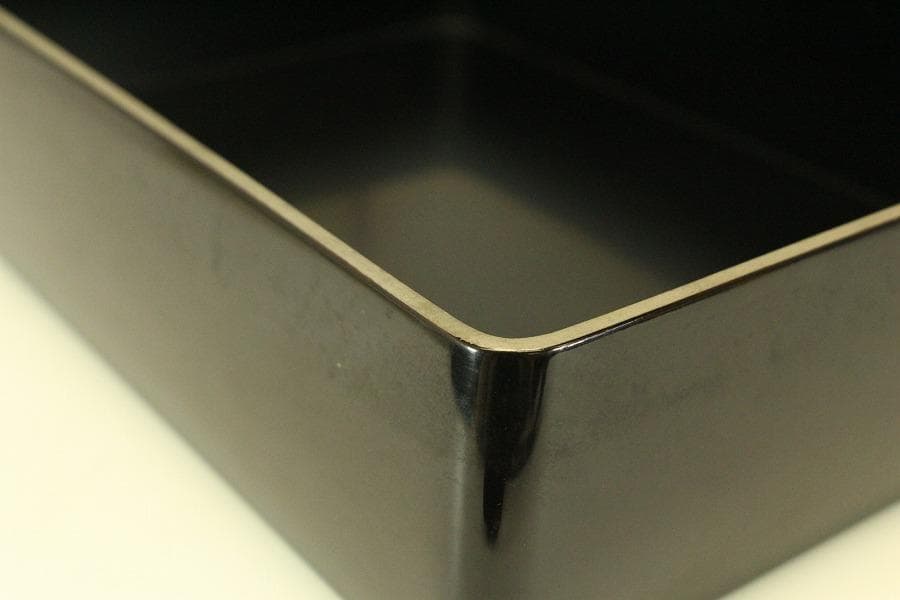 平安象彦造 草花蒔絵 光琳形 文庫 共箱 未使用(A632)