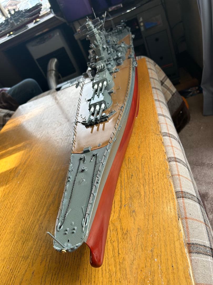 超戦艦大和長さ1315mm巾200mm超精密加工品細部まで見て下さい。(完成品)