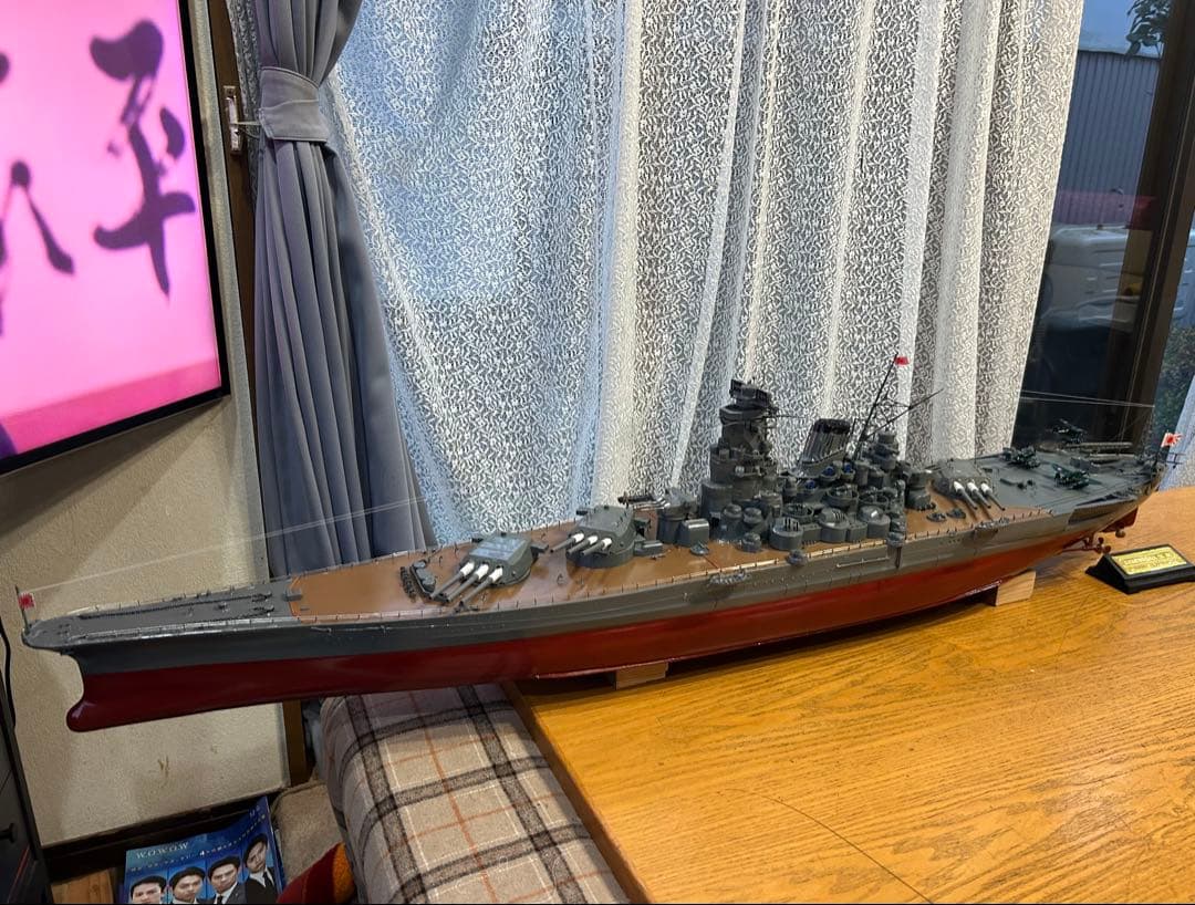 超戦艦大和長さ1315mm巾200mm超精密加工品細部まで見て下さい。(完成品)