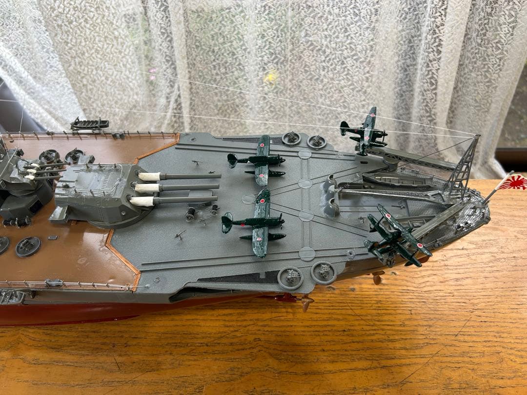 超戦艦大和長さ1315mm巾200mm超精密加工品細部まで見て下さい。(完成品)