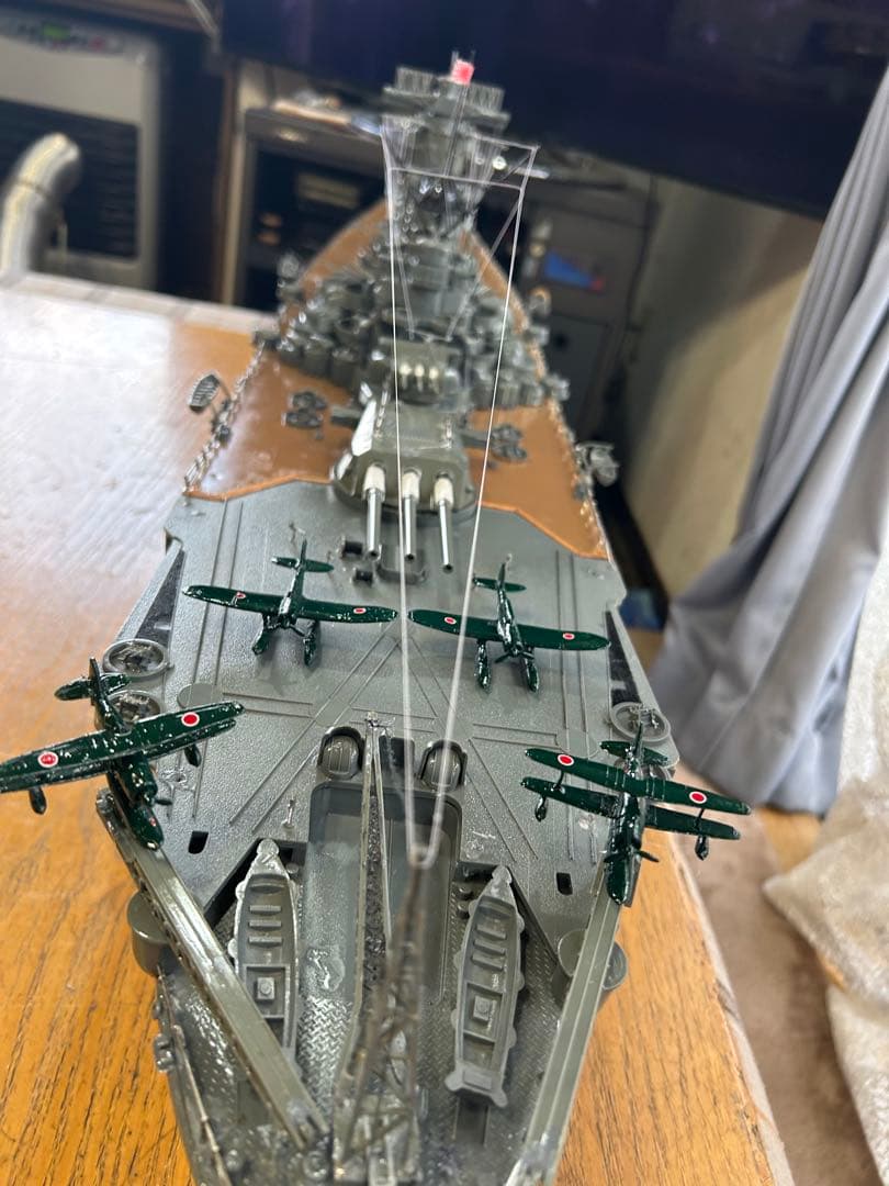 超戦艦大和長さ1315mm巾200mm超精密加工品細部まで見て下さい。(完成品)