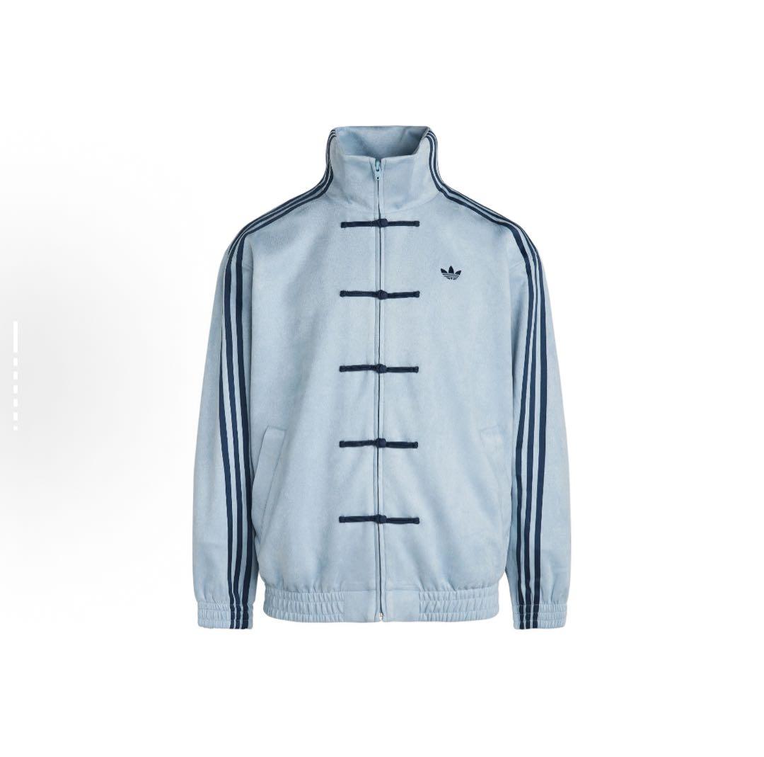 海外限定L Adidas CTT 新中式ジャケット ライトブルー KT3846