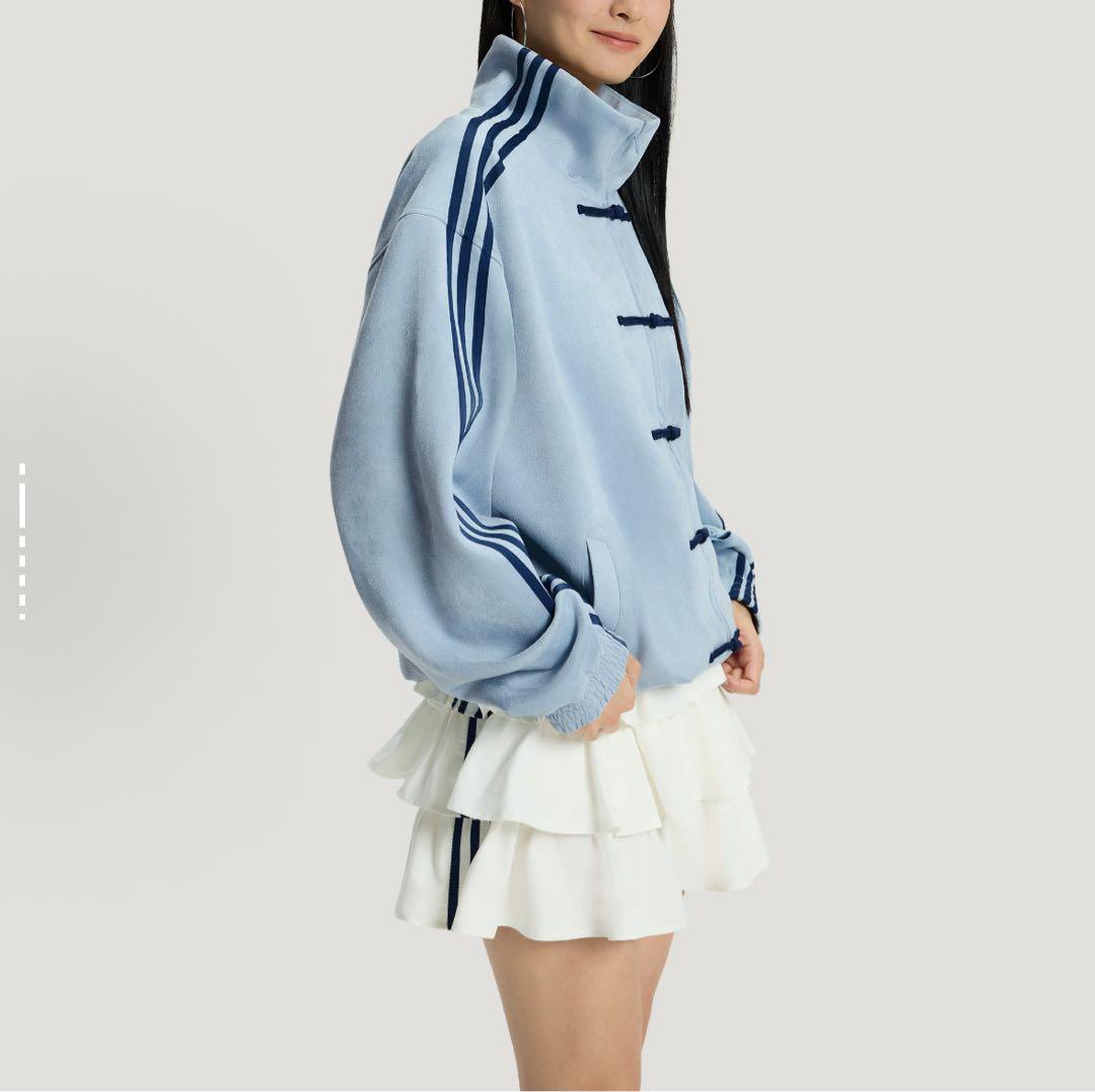 海外限定L Adidas CTT 新中式ジャケット ライトブルー KT3846