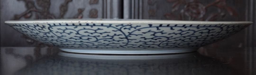 江戸時代　後期　古伊万里　微塵唐草　松竹梅文　大皿　飾皿　額皿　陶額　尺三寸