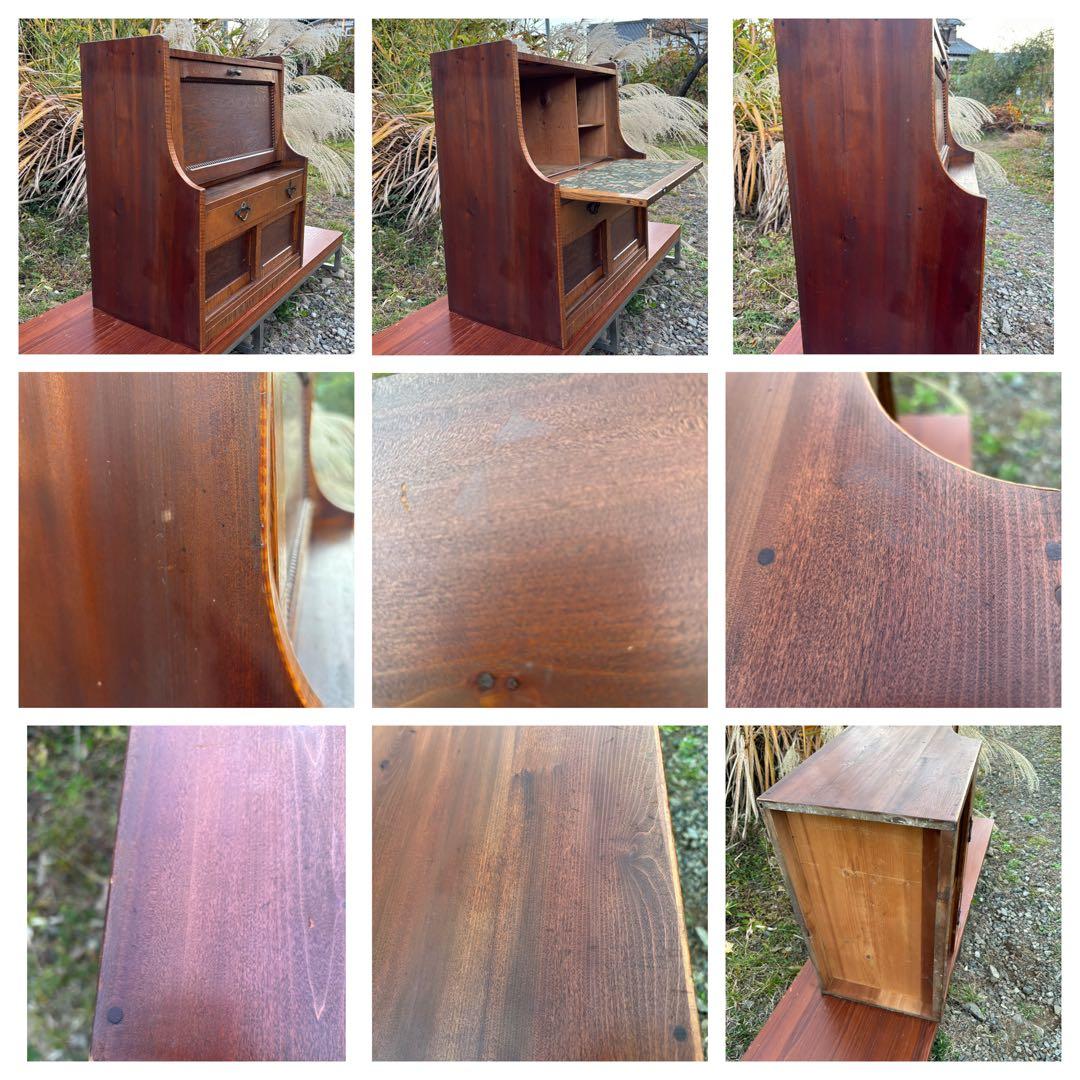 アンティーク 木製 帳場机ライティングビューロー デスク チェスト レトロ