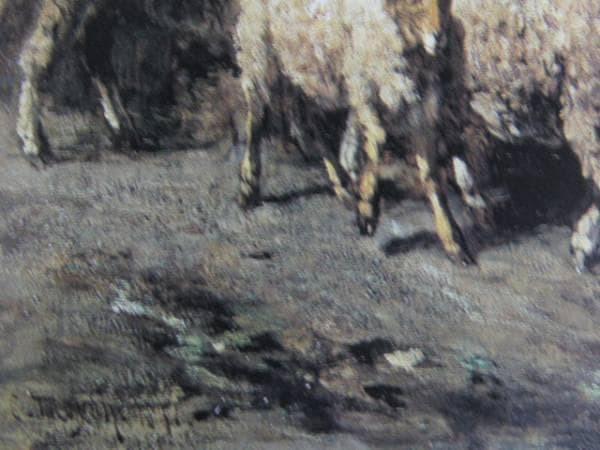 コンスタン・トロワイヨン、市場の帰り、希少画集画、新品額装付