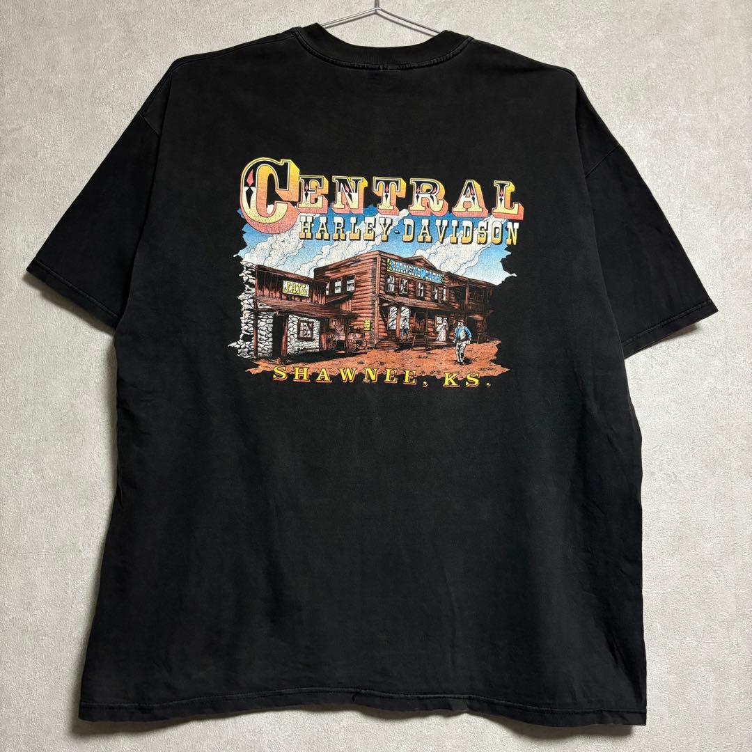 Harley Davidson red fire flamered Tシャツ