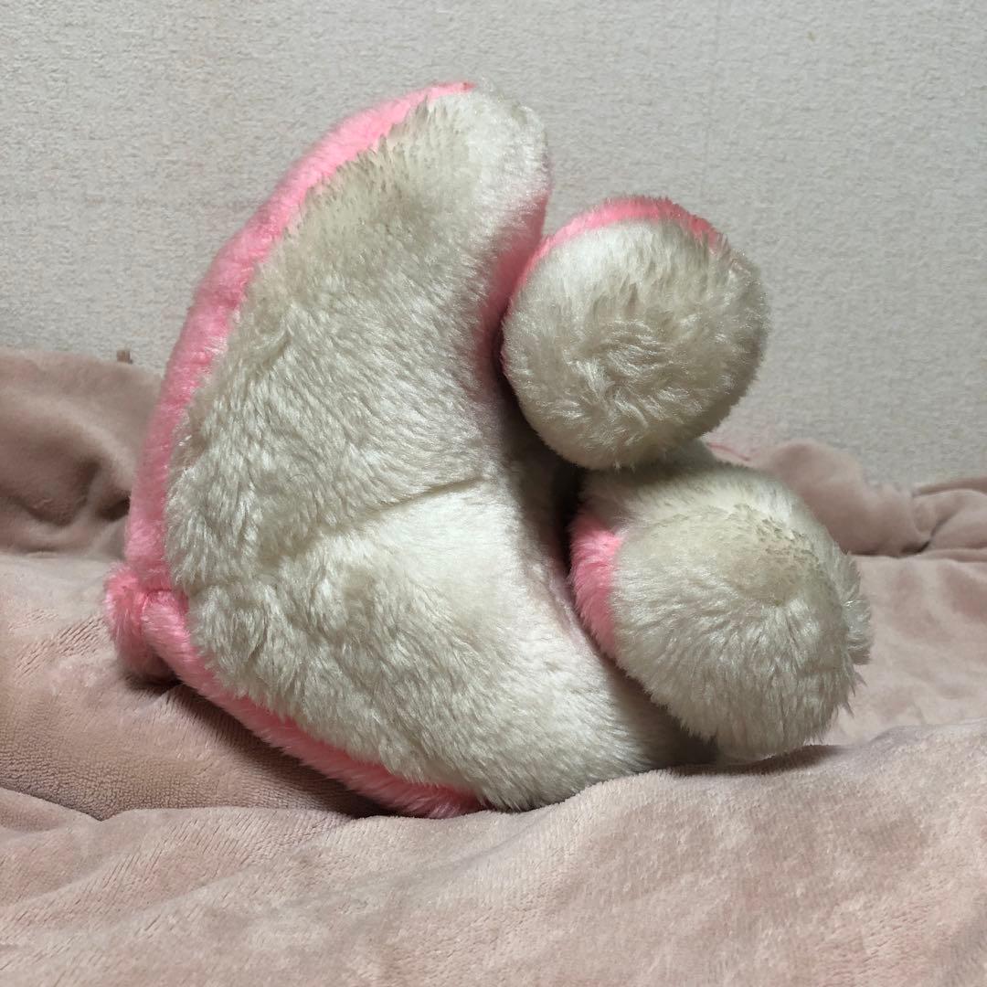 昭和レトロ　ヴィンテージ ピンク色　犬　ぬいぐるみ　中古品