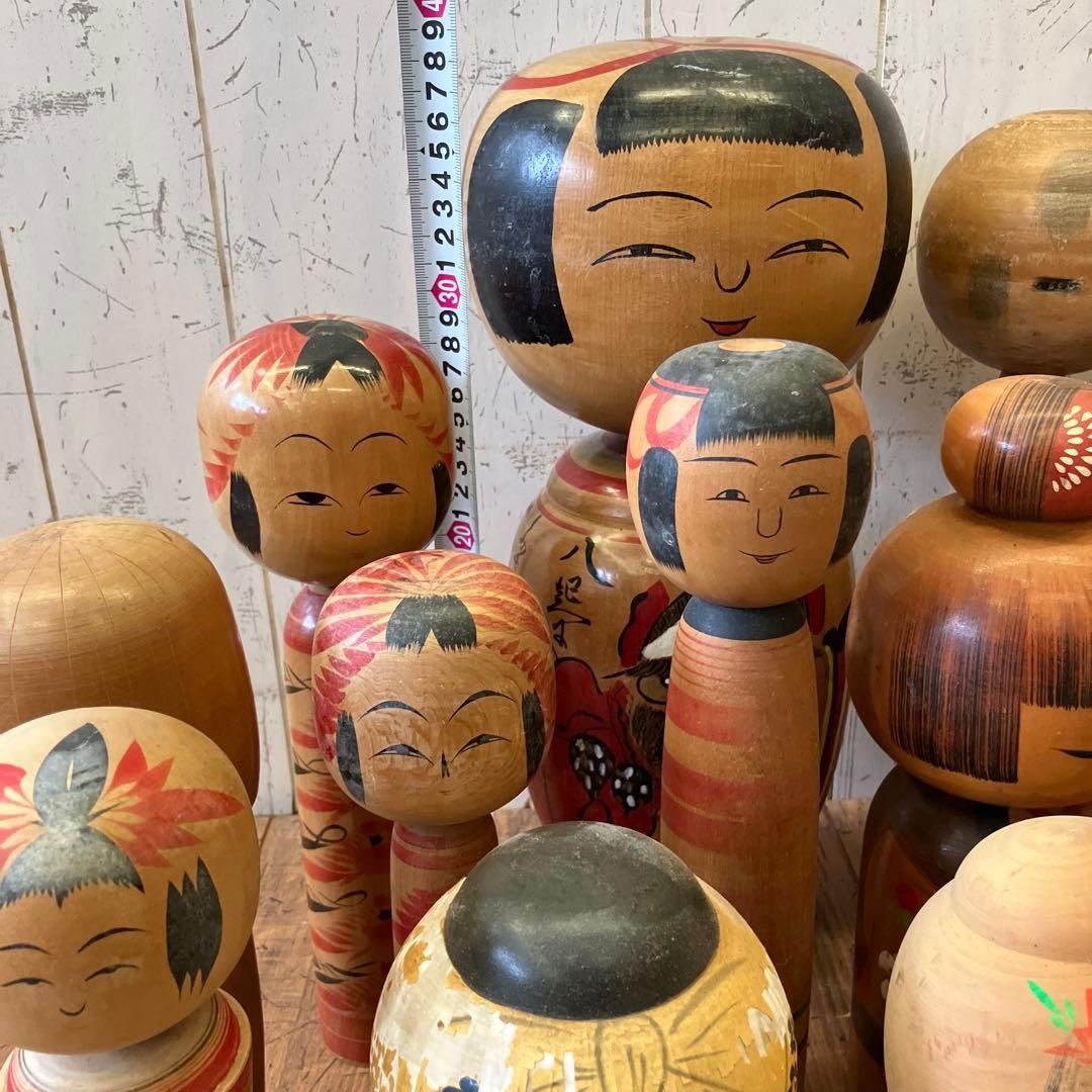 昭和レトロ 伝統的な木製こけしコレクション こけし 小芥子 まとめ売り 置物