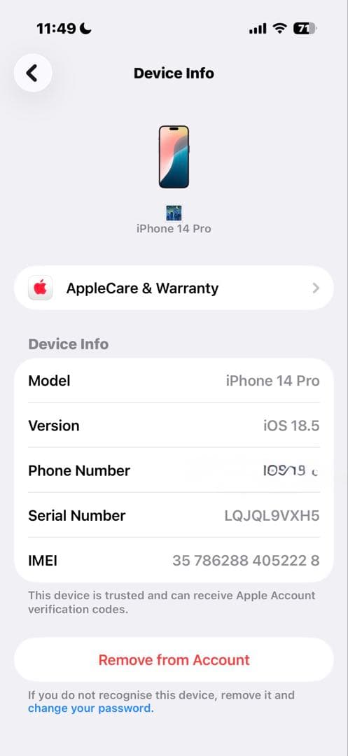 iPhone 14Pro 128GB【背面割れあり】 ディープパープル