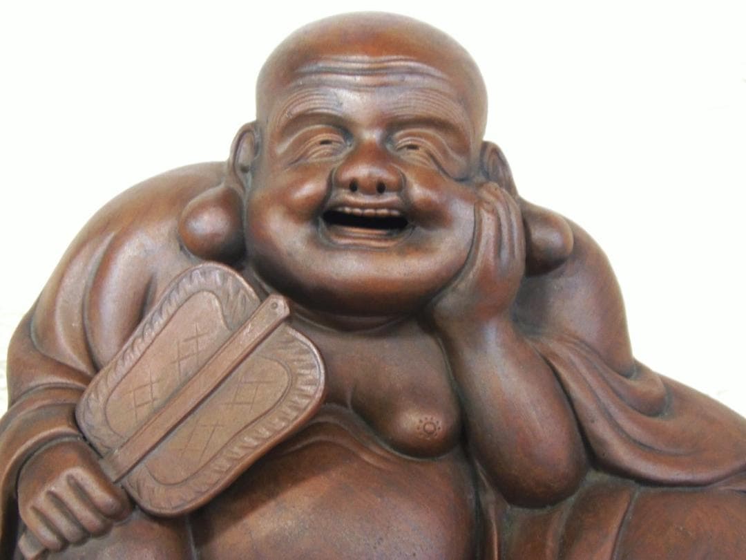 左右260 座布袋尊 備前焼 古備前 置物 和骨董