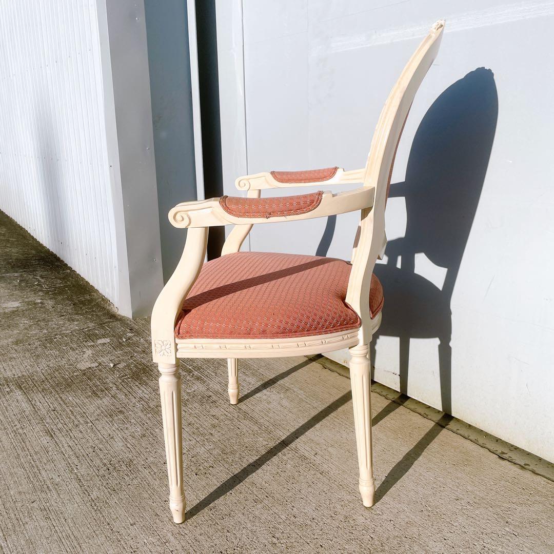 【美品①】ルイ16世様式 フランス華麗チェック織物張 メダリオンアームチェア