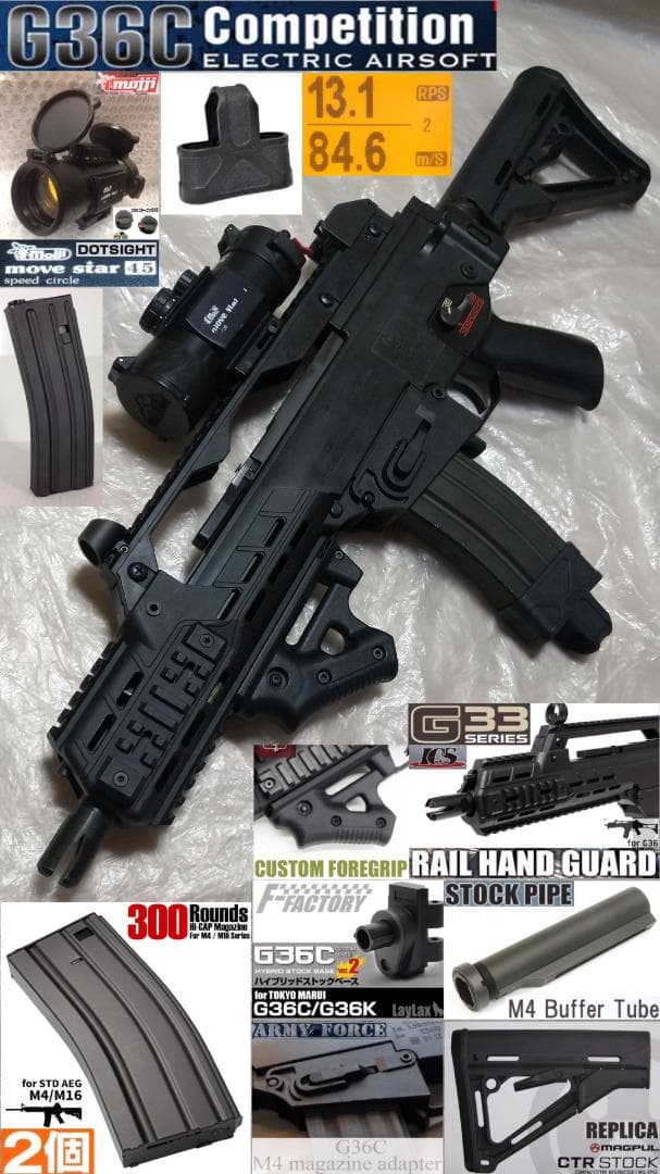 東京マルイ HK G36C STD 電動ガン 外装改 付属品多数 美品