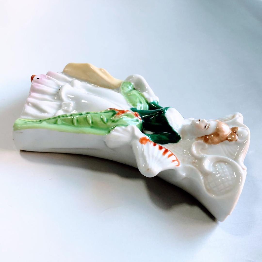 #3905 コロニアル・レディ 磁器製 壁掛けポケット花瓶 日本製 1950年