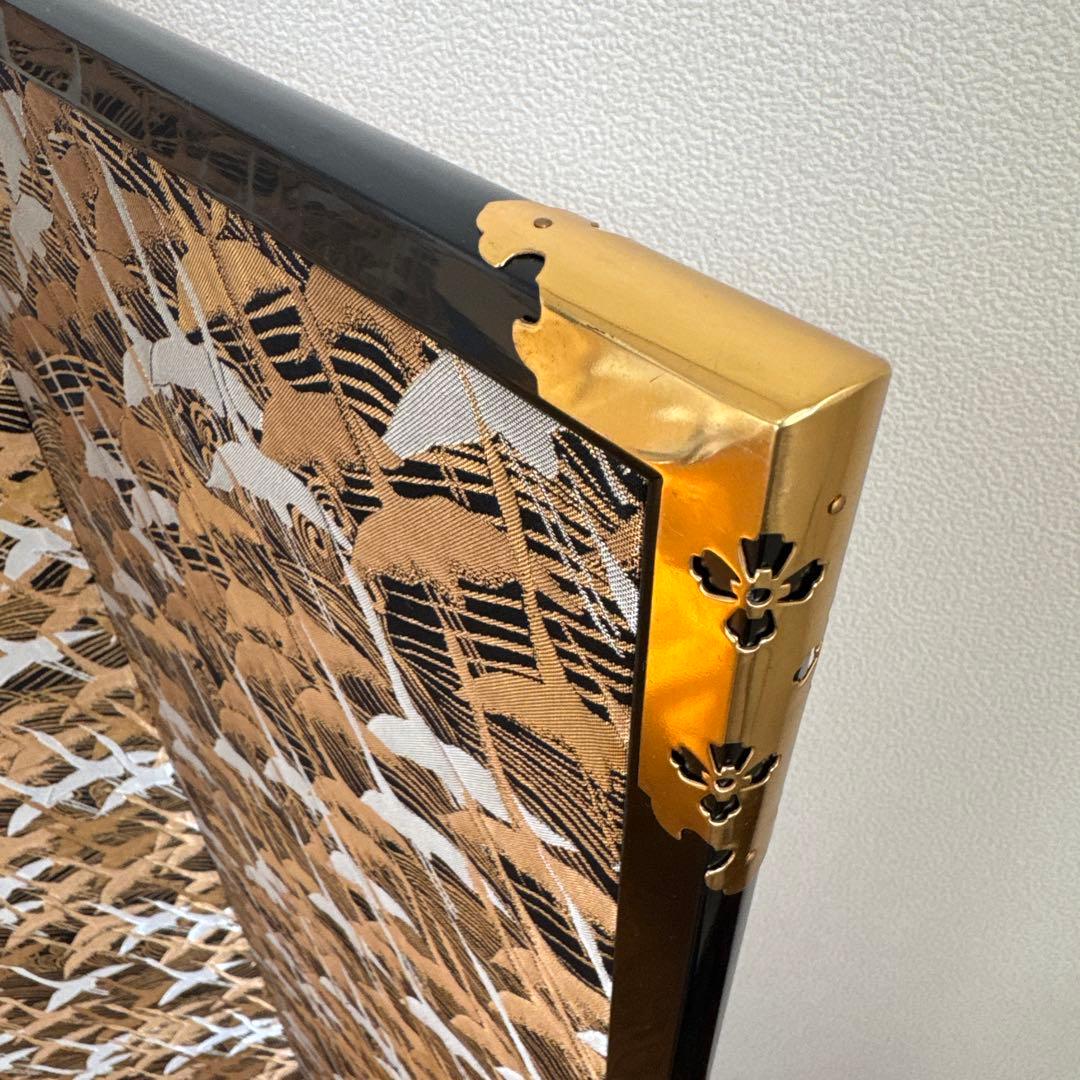 屏風 小屏風 琳派 青海波 群鶴図 京都 西陣織 和モダン