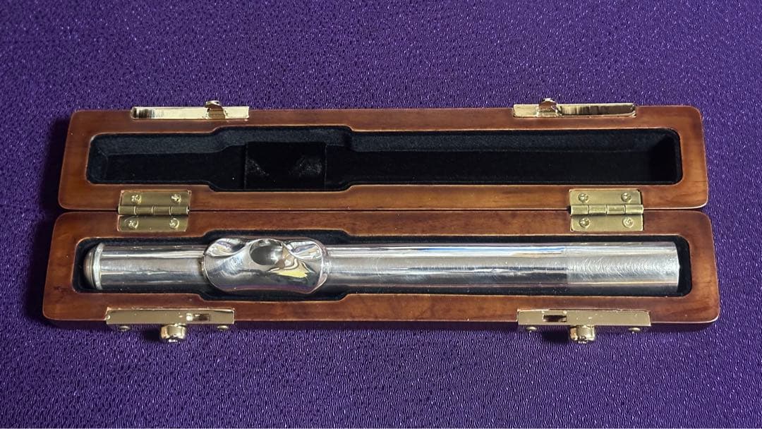 アンティークMuramatsu 全て銀製巻管 波型リップフルートヘッドジョイント
