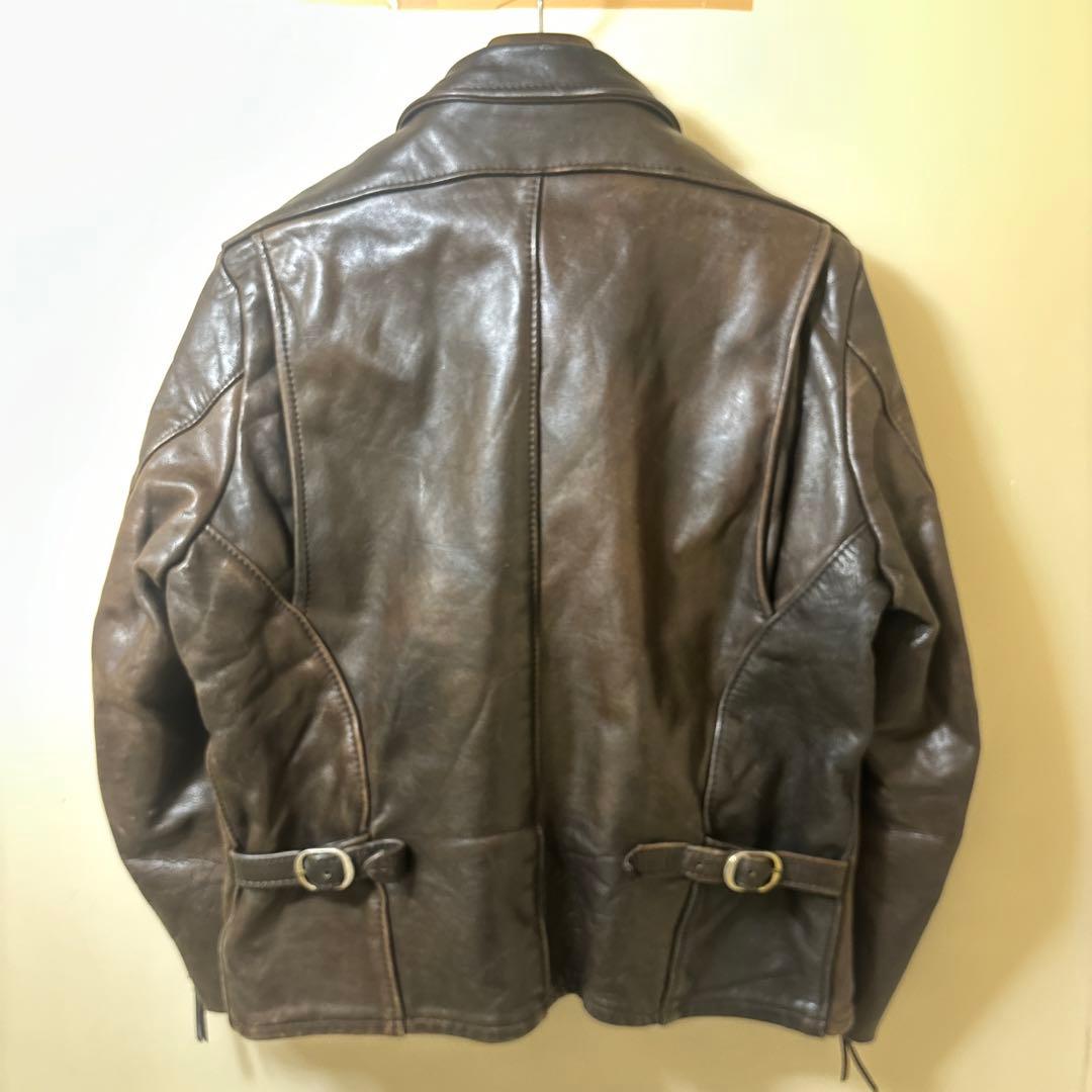 vanson ブラウンレザー シングルライダースジャケット