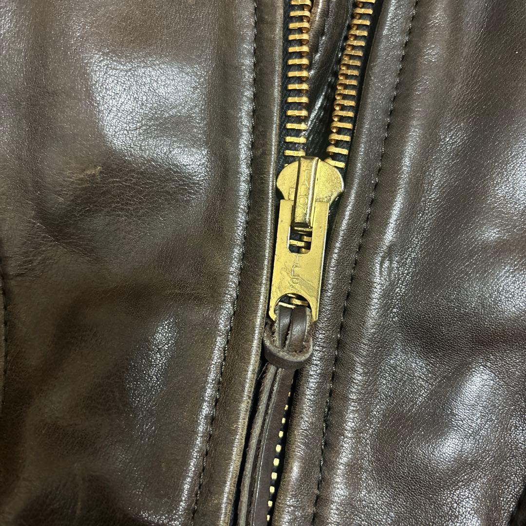 vanson ブラウンレザー シングルライダースジャケット