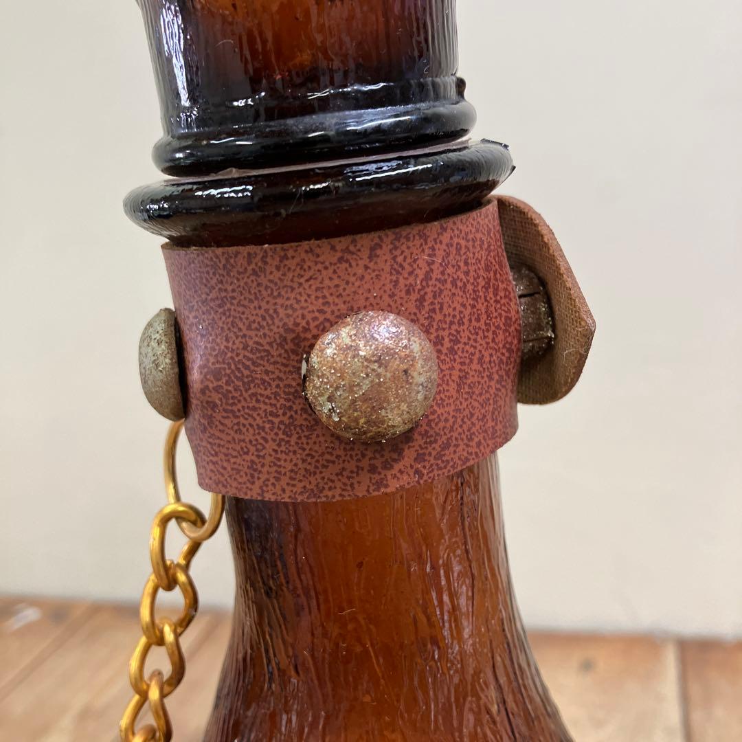 D-4 ② ヴィンテージ ダックスフント ダキャンタ デカンタ アンバーガラス