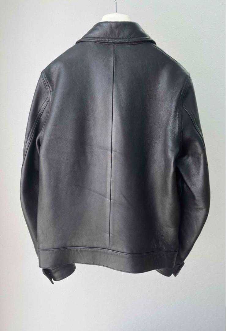 ワコマリア シングル レザー ライダース ジャケット ペイズリー ブラック