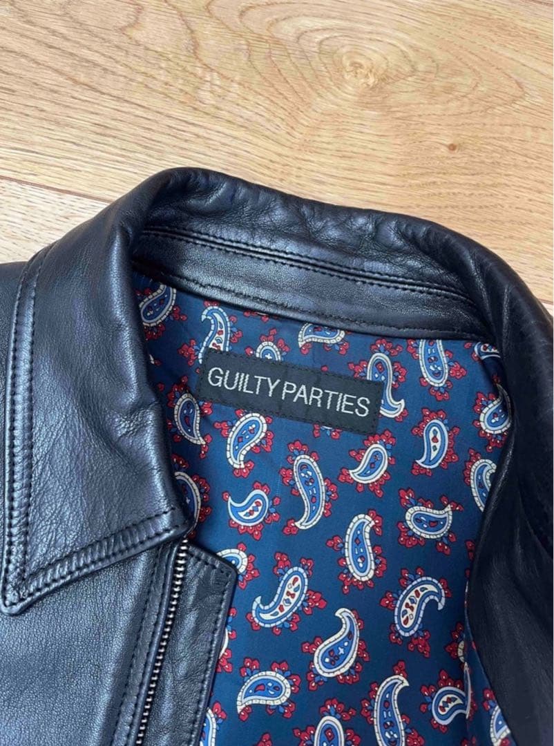 ワコマリア シングル レザー ライダース ジャケット ペイズリー ブラック