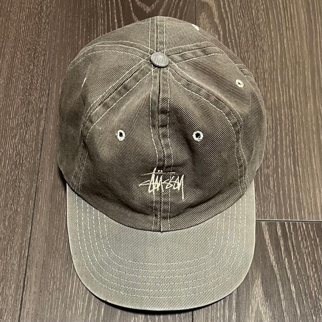 old stussy キャップ ロゴ 白タグ 90s USA製 フェード