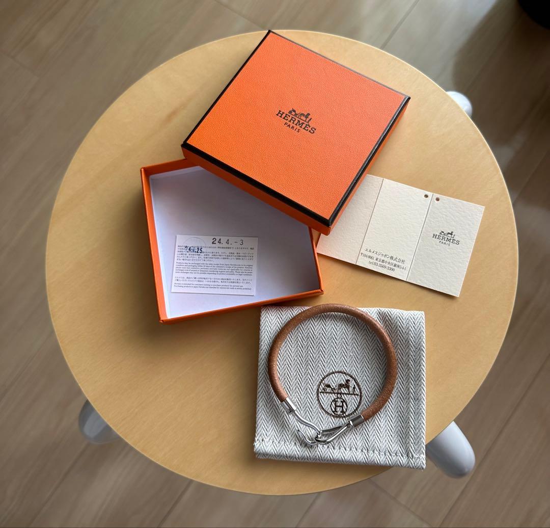 【kuromi✨】HERMES ブラウン レザーバングル　ジャンボ　21