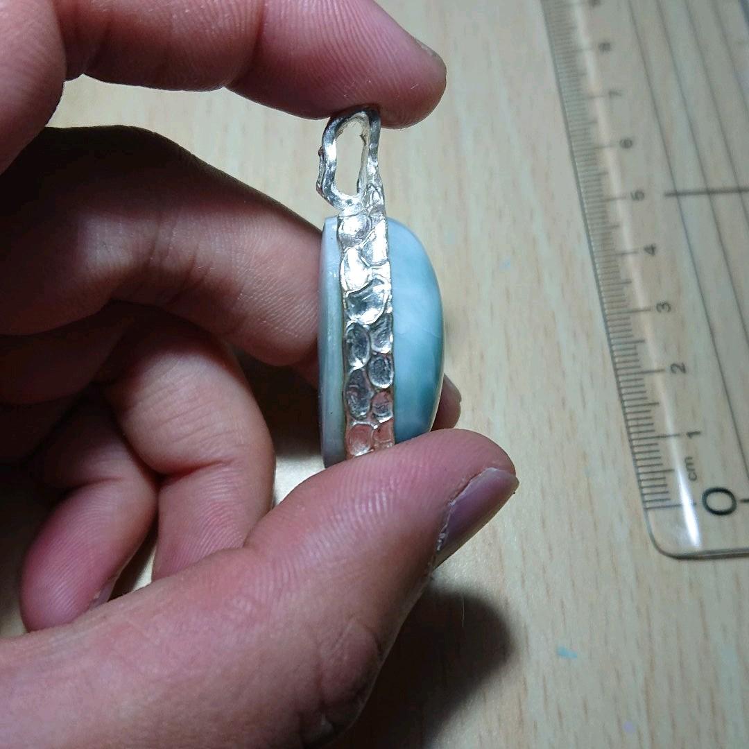 ラリマー ペンダントトップ（純銀粘土細工）