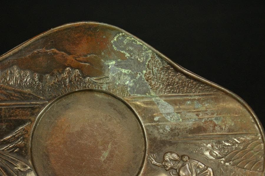 煎茶 銅 茶托 九件 二種(A321)