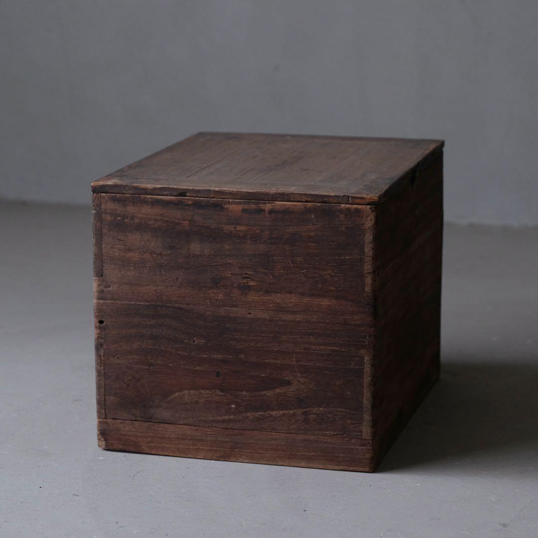 桐材＋檜材 蓋付き２杯小引き出し　抽斗 箪笥 書類棚 木箱 古家具 古道具 骨董