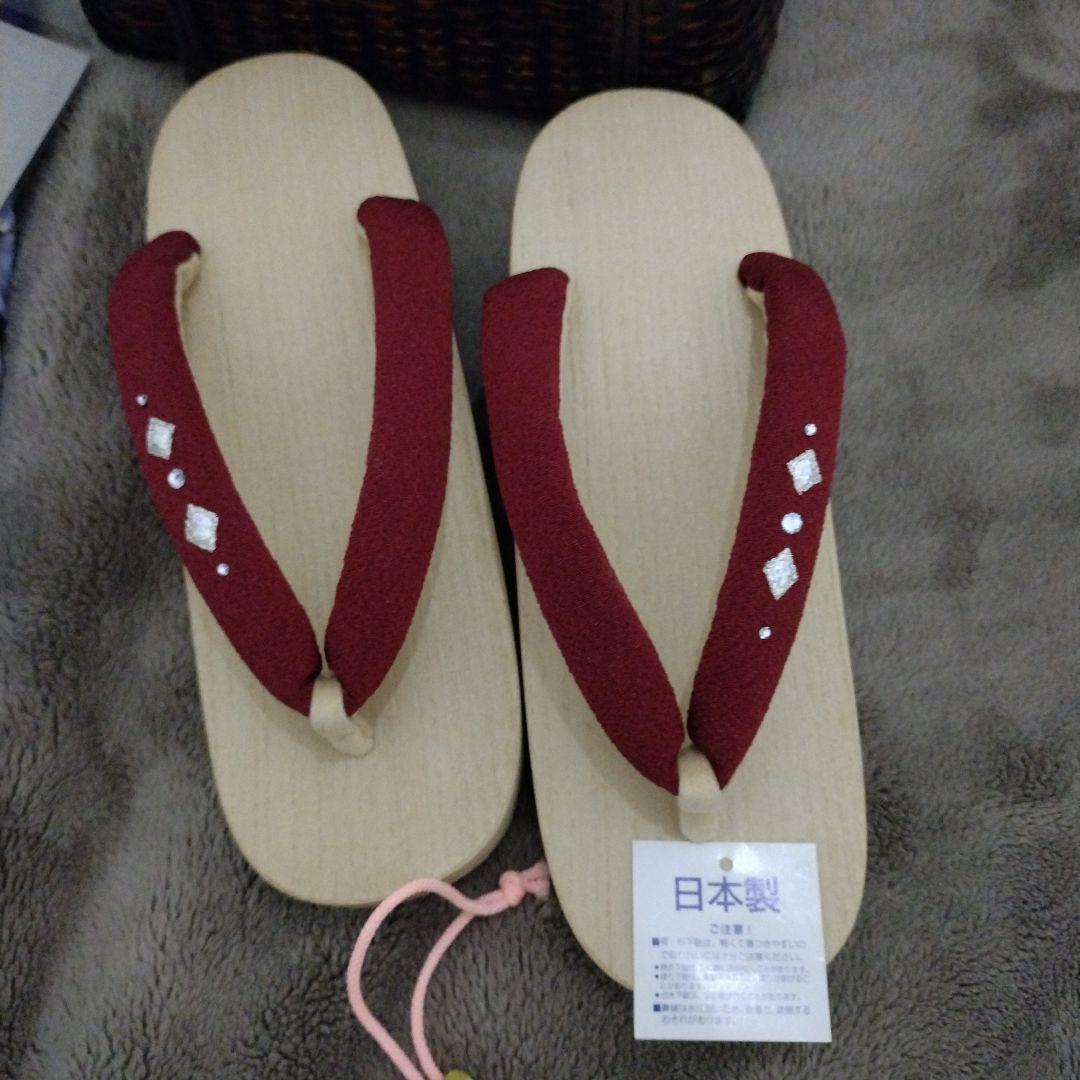 タイムセール新品未使用浴衣セット 紫色 花柄 下駄