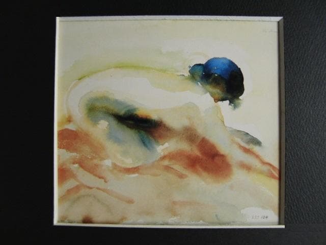 ムンク、『ひざまずく裸婦』、希少な画集より、新品高級額・額装付