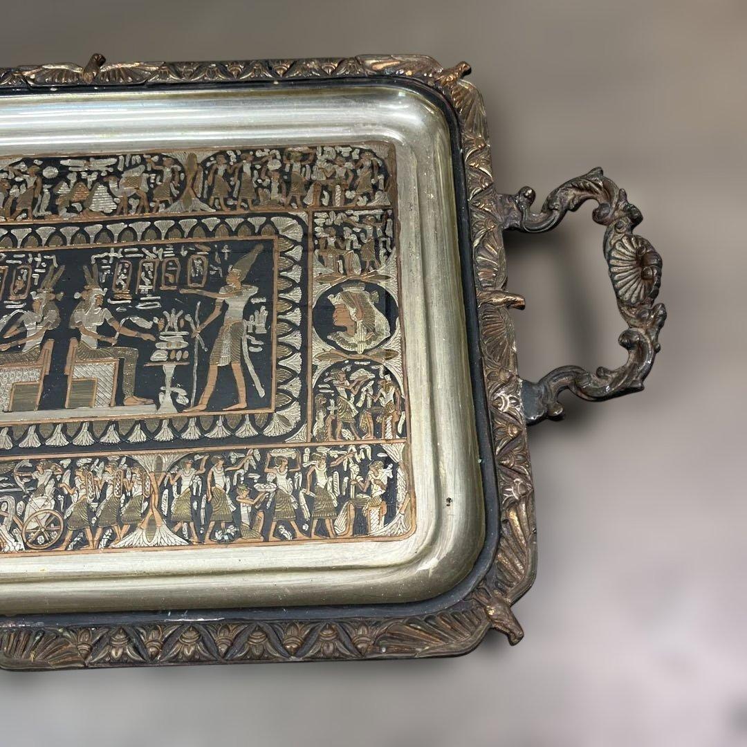 1 エジプト　プレート　金属製　飾り皿