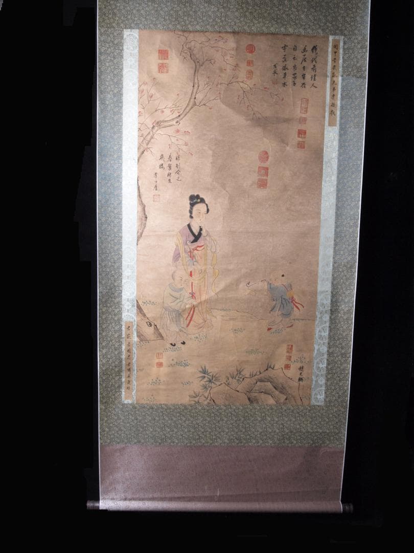 骨董市仕入れ品　中国明時代の掛軸 激安骨董品　肉筆保証　AK535A12-1