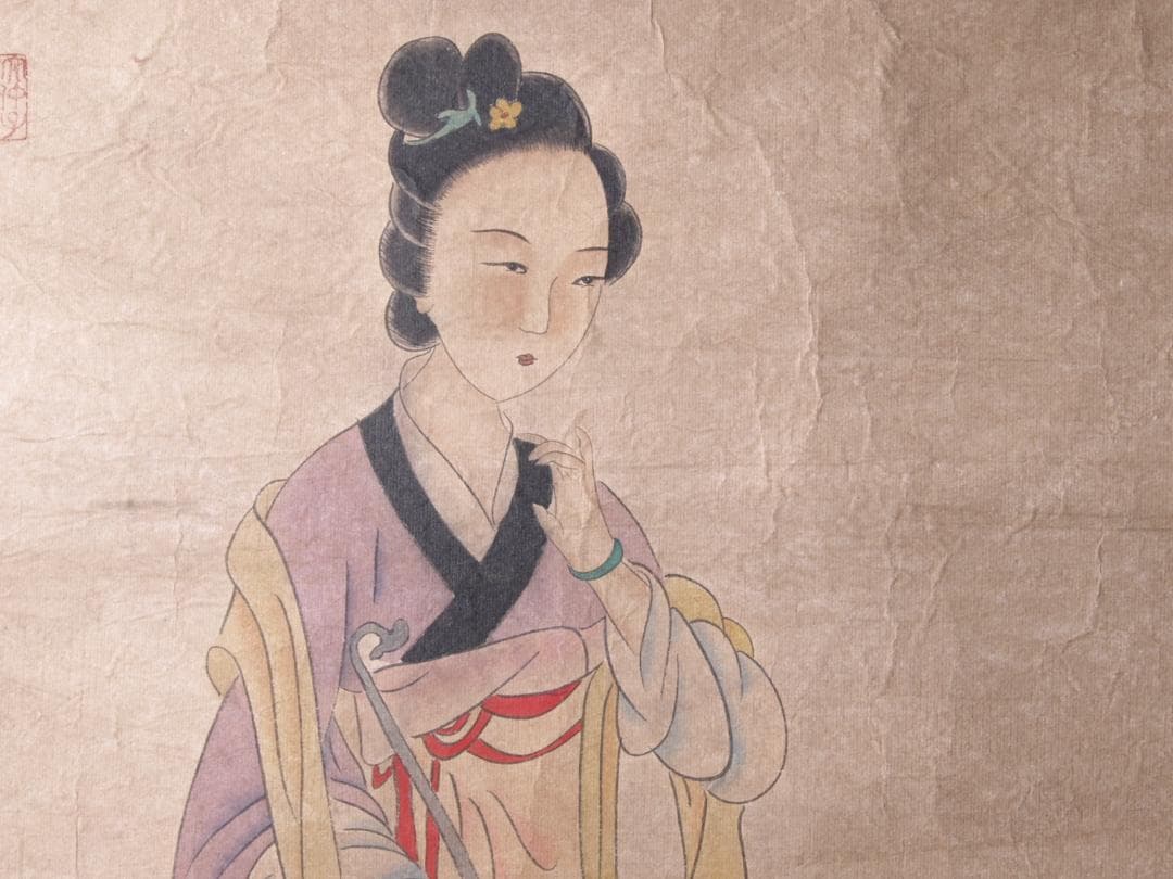 骨董市仕入れ品　中国明時代の掛軸 激安骨董品　肉筆保証　AK535A12-1