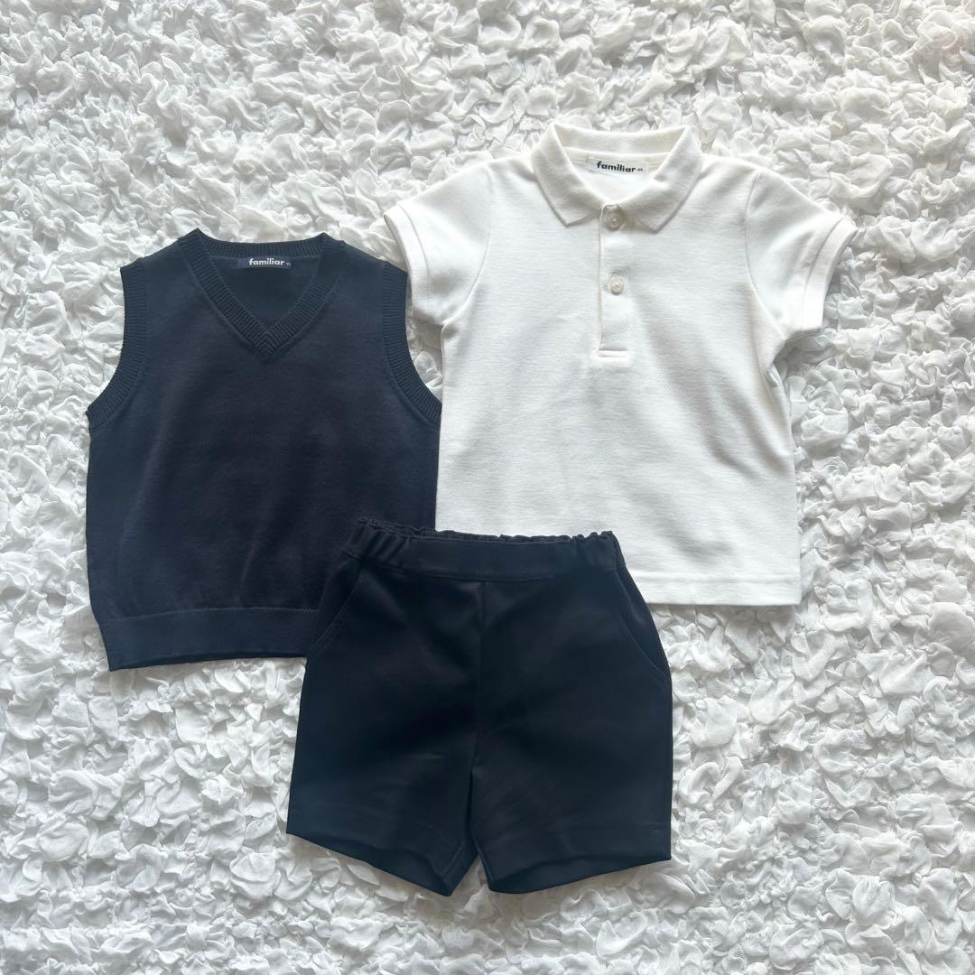 美品　ファミリア　3点セット　90㎝ お受験 フォーマル