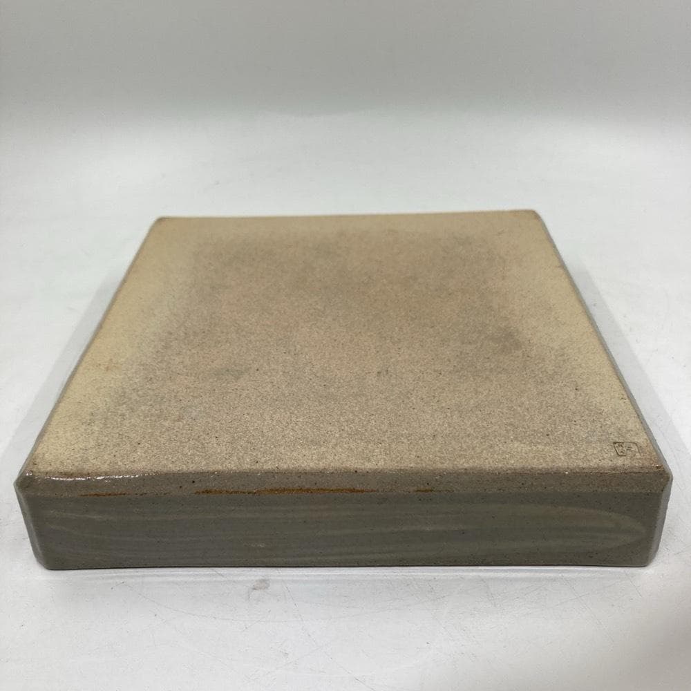 明石庄作 刷毛目花紋角鉢 器 人間国宝 美術品★K1591B