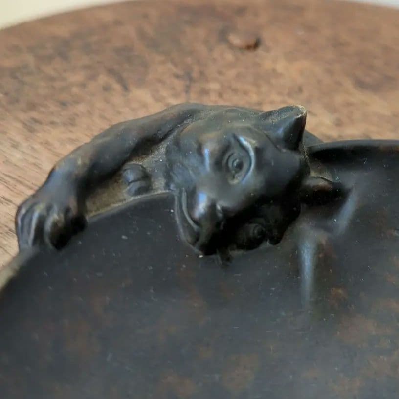 【民藝】【民芸】香炉 【猫】【蝶】