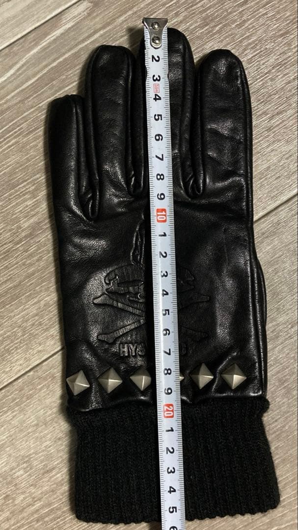 ヒステリックグラマー レザーグローブ　スタッズ　黒