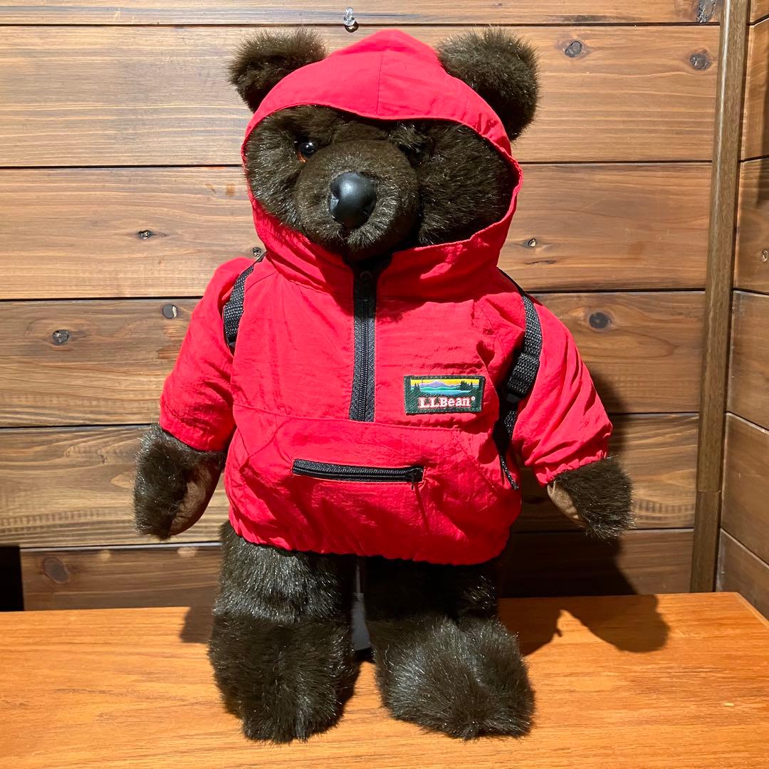 llbean teddy bear コラボ　ぬいぐるみ　アノラックパーカー　赤